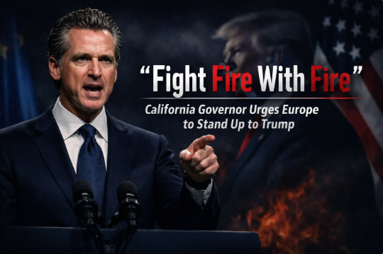 “Stop appeasing him and fight fire with fire… the Governor of California calls on Europeans to stand up to Trump.”